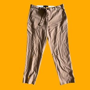 Beige Banana Republic paperbag straight leg trousers